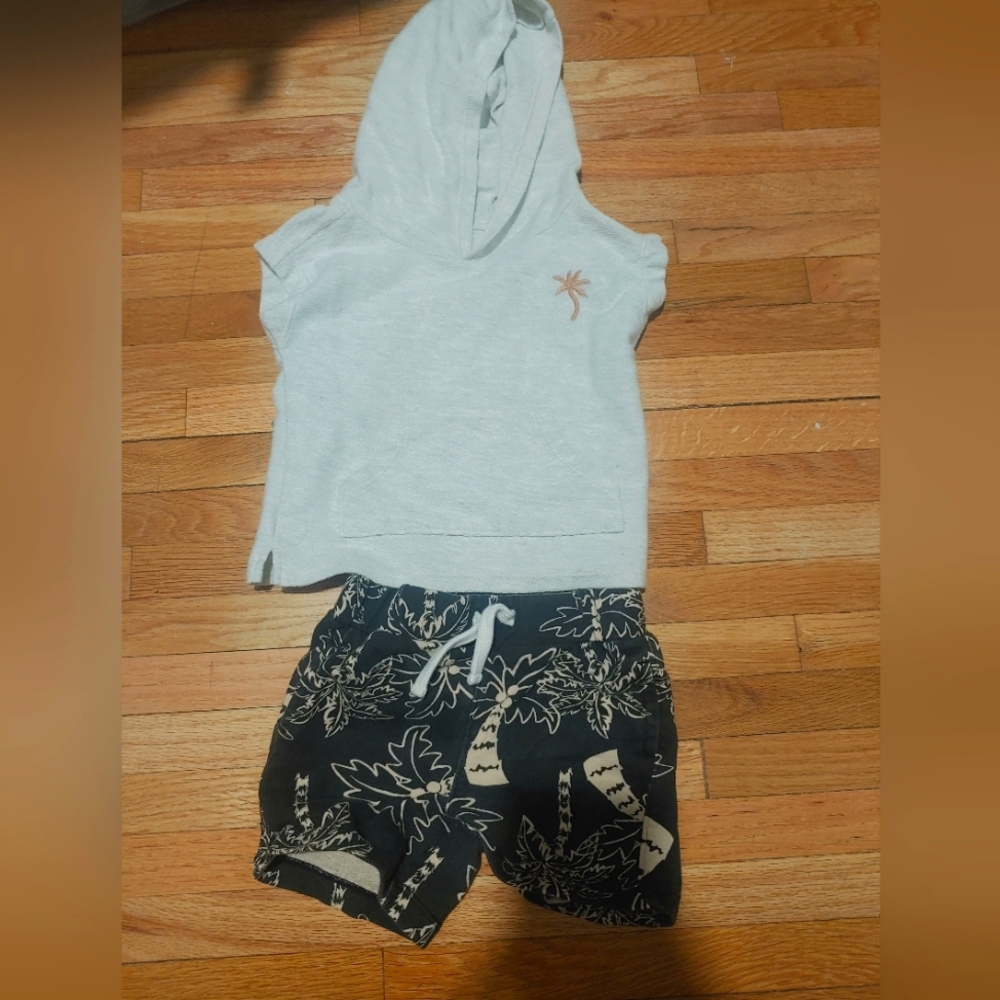 Carters boy knit hoodie and short set / 12-18 months